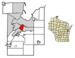 Brown County Wisconsin Incorporated and Unincorporated areas Allouez Highlighted